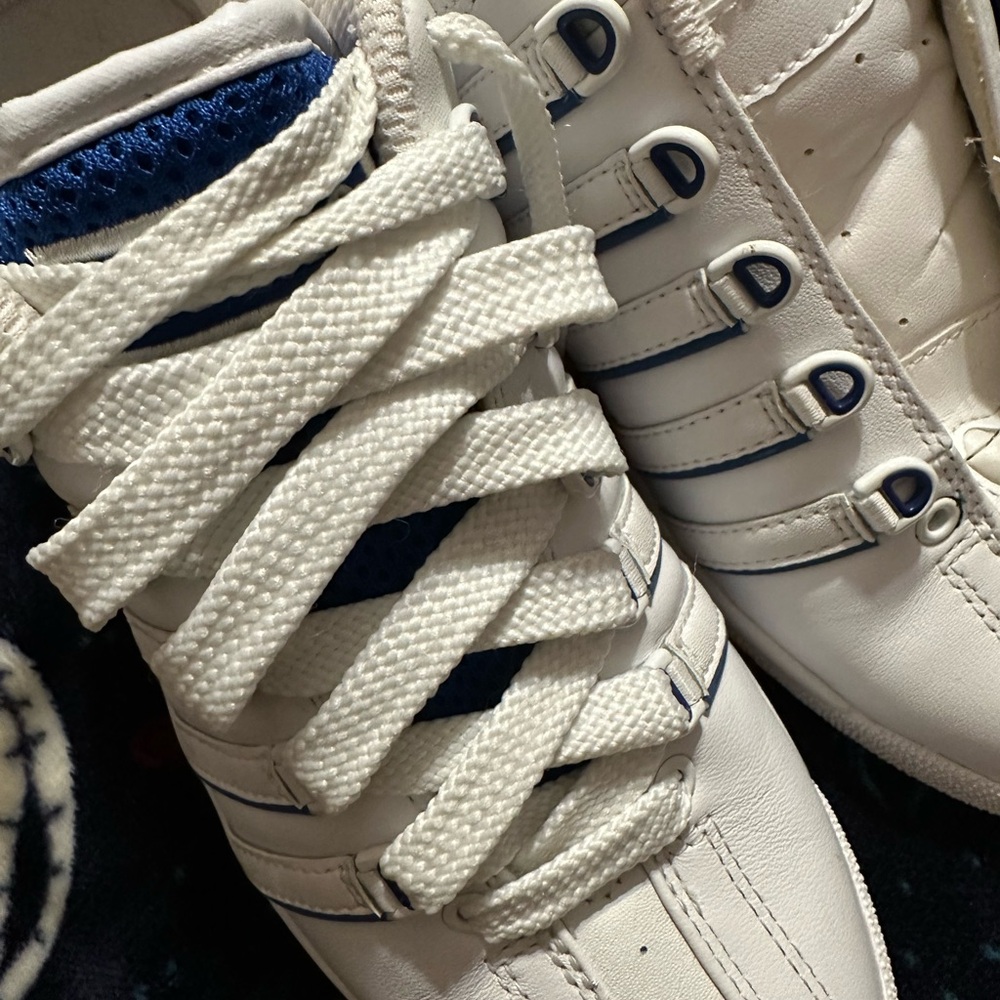 K-Swiss Classic White Sneakers with Navy Stripes - Picture 10 of 13